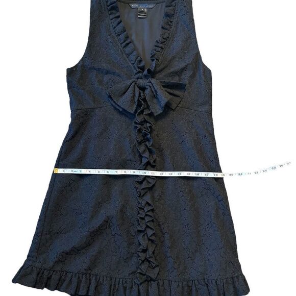 Marc By Marc Jacobs A-Line Lace Sleeveless Dress with Bow & Ruffle Detail Size 8 - Picture 12 of 15